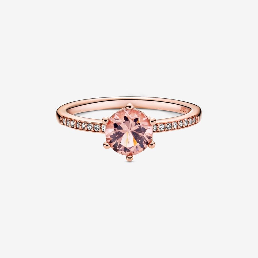 ANILLO COMPROMISO CORONA ROSA BRILLANTE PANDORA