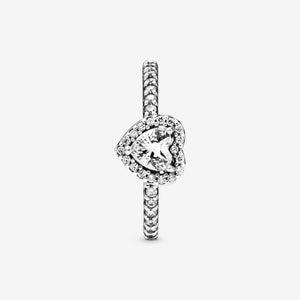 ANILLO PROMESA PANDORA CORAZON ELEVADO + KIT DE REGALO