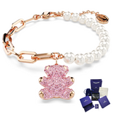 PULSERA BRAZALETE TEDDY BEAR OSO SWAROVSKI PERLAS + KIT DE REGALO