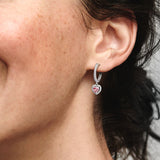 ARETES PENDIENTES DE ARO CORAZÓN ROSA PANDORA + KIT DE REGALO