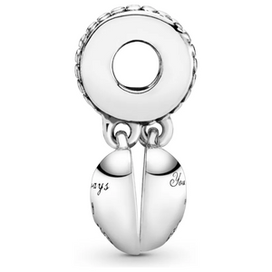 CHARM COLGANTE CORAZON MADRE E HIJA COLOR ROSA PLATA