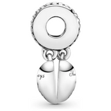 CHARM COLGANTE CORAZON MADRE E HIJA COLOR ROSA PLATA