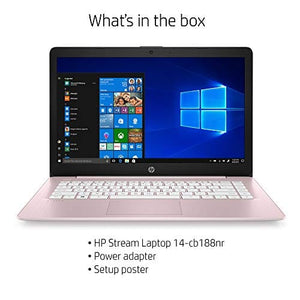Computadora portátil HP Stream HD BrightView de 14", Intel Celeron N4120, 16 GB de RAM, 256 GB de almacenamiento (tarjeta USB de 128 GB Emmc+ de 128 GB), gráficos Intel UHD, cámara web de 720p, Wi-Fi, 1 año de Office 365, Win 11 S, dorado 