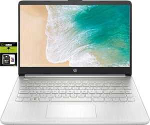 HP más nuevo portátil ultraligero de 14" para estudiantes y empresas, Intel Quad-Core N4120, 8 GB de RAM, 192 GB de almacenamiento (64 GB eMMC+128 GB Micro SD), 1 año de Office 365, cámara web, HDMI, WiFi, USB-A y C, Win 11 S 