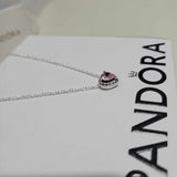 COLLAR PANDORA CORAZON ELEVADO ROSA + KIT DE REGALO