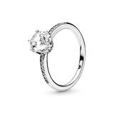 ANILLO COMPROMISO PANDORA CORONA TRANSPARENTE + KIT DE REGALO
