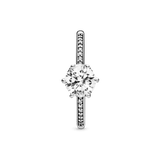 ANILLO COMPROMISO PANDORA CORONA TRANSPARENTE + KIT DE REGALO