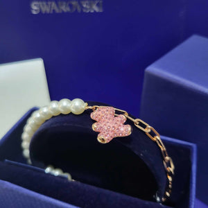 PULSERA BRAZALETE TEDDY BEAR OSO SWAROVSKI PERLAS + KIT DE REGALO