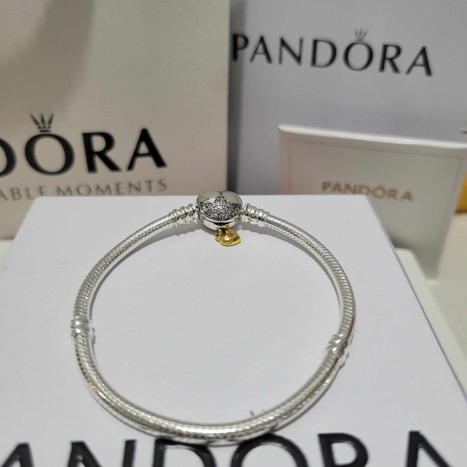 SET PULSERA PANDORA CORAZON DISNEY + CHARM EVANGELINE LUCIERNAGA + KIT