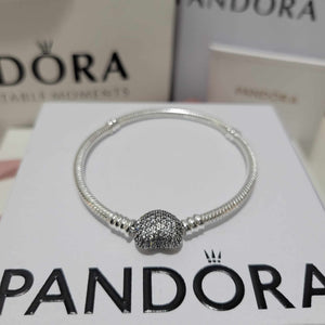 PULSERA PANDORA CORAZON CENTELLEANTE + KIT DE REGALO