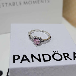 ANILLO PROMESA CORAZON ELEVADO ROSA + KIT DE REGALO