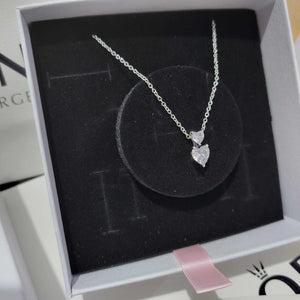 COLLAR PANDORA DOBLE CORAZON + KIT DE REGALO