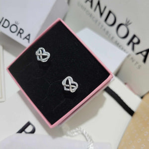 ARETES PENDIENTES PANDORA CORAZON INFINITO + KIT DE REGALO