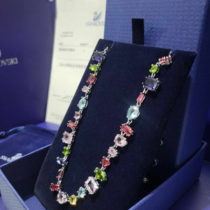 COLLAR GEMA CRISTALES COMPLETO MULTI COLOR SWAROVSKI + KIT DE REGALO