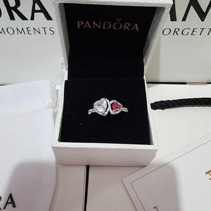 ANILLO PROMESA DOBLE CORAZON HALO ROJO SAN VALENTIN 2025