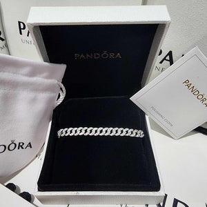 PULSERA PANDORA TENIS TIMELESS PAVE BRILLANTE PLATA + KIT DE REGALO