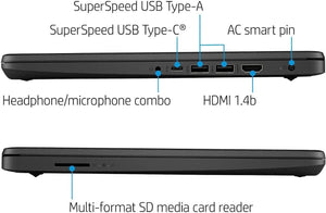 Laptop HP 14, Intel Celeron N4020, 4 GB de RAM, 64 GB de almacenamiento, pantalla HD Micro-edge de 14 pulgadas, Windows 11 Home, delgada y portátil, gráficos 4K, un año de Microsoft 365 (14-dq0040nr, 2021, blanco copo de nieve ) 
