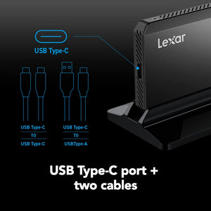 SSD portátil Lexar 2TB SL500, hasta 2000 MB/s de lectura, compatible con portátiles tipo C, iPhone 15, teléfonos inteligentes, tabletas, PS5, Xbox, USB 3.2 Gen 2x2, delgado y liviano, SSD externo (LSL500X002T-RNBNU) 