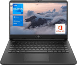Laptop portátil HP (incluye 1 año de Microsoft 365), pantalla HD de 14'', 8 GB de RAM, 64 GB eMMC, Intel Quad-Core N4120, estudiantes y empresas, cámara web, HDMI, Wi-Fi, RJ-45, Windows 11 Home, rosa 
