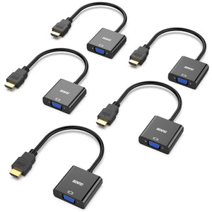 BENFEI HDMI to VGA, Gold-Plated Adapter (Male to Female) for Computer, Desktop, Laptop, PC, Monitor, Projector, HDTV, Chromebook, Raspberry Pi, Roku, Xbox and More - Black