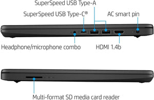 Laptop portátil HP (incluye 1 año de Microsoft 365), pantalla HD de 14'', 8 GB de RAM, 64 GB eMMC, Intel Quad-Core N4120, estudiantes y empresas, cámara web, HDMI, Wi-Fi, RJ-45, Windows 11 Home, rosa 