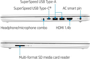 Laptop portátil HP (incluye 1 año de Microsoft 365), pantalla HD de 14'', 8 GB de RAM, 64 GB eMMC, Intel Quad-Core N4120, estudiantes y empresas, cámara web, HDMI, Wi-Fi, RJ-45, Windows 11 Home, rosa 
