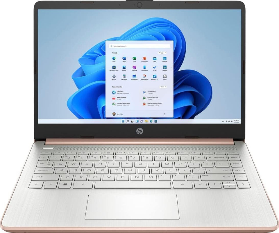Laptop HP 14, Intel Celeron N4020, 4 GB de RAM, 64 GB de almacenamiento, pantalla HD Micro-edge de 14 pulgadas, Windows 11 Home, delgada y portátil, gráficos 4K, un año de Microsoft 365 (14-dq0040nr, 2021, blanco copo de nieve ) 