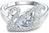 ANILLO PROMESA DANCING SWAN CISNE CRISTAL SWAROVSKI