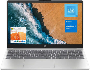 Laptop portátil HP de 15.6" (incluye 1 año de Microsoft 365), pantalla HD, procesador Intel Quad-Core N200, 16 GB de RAM, 128 GB de almacenamiento, Wi-Fi 5, cámara web, HDMI, teclado numérico, Windows 11 Home, rojo 
