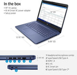 HP más nuevo portátil ultraligero de 14" para estudiantes y empresas, Intel Quad-Core N4120, 8 GB de RAM, 192 GB de almacenamiento (64 GB eMMC+128 GB Micro SD), 1 año de Office 365, cámara web, HDMI, WiFi, USB-A y C, Win 11 S 