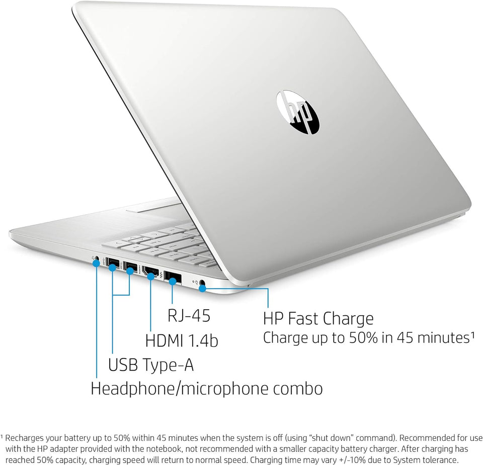 Laptop HP 14, Intel Celeron N4020, 4 GB de RAM, 64 GB de almacenamiento, pantalla HD Micro-edge de 14 pulgadas, Windows 11 Home, delgada y portátil, gráficos 4K, un año de Microsoft 365 (14-dq0040nr, 2021, blanco copo de nieve ) 