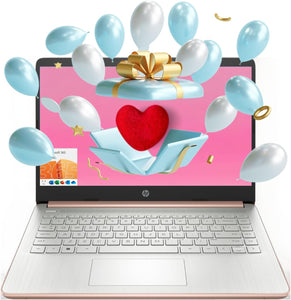 Laptop portátil HP (incluye 1 año de Microsoft 365), pantalla HD de 14'', 8 GB de RAM, 64 GB eMMC, Intel Quad-Core N4120, estudiantes y empresas, cámara web, HDMI, Wi-Fi, RJ-45, Windows 11 Home, rosa 