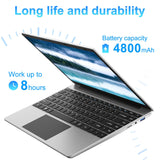 Computadora portátil jumper, 12GB DDR4 RAM 512GB SSD, pantalla IPS FHD de 14 pulgadas 1080p, procesador Intel Celeron de cuatro núcleos, gráficos UHD 600, Windows 11, parlantes estéreo duales, WiFi 5G, tipo C, cámara web. 