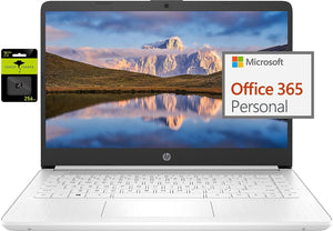 HP más nuevo portátil ultraligero de 14" para estudiantes y empresas, Intel Quad-Core N4120, 8 GB de RAM, 192 GB de almacenamiento (64 GB eMMC+128 GB Micro SD), 1 año de Office 365, cámara web, HDMI, WiFi, USB-A y C, Win 11 S 