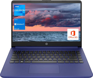 Laptop portátil HP (incluye 1 año de Microsoft 365), pantalla HD de 14'', 8 GB de RAM, 64 GB eMMC, Intel Quad-Core N4120, estudiantes y empresas, cámara web, HDMI, Wi-Fi, RJ-45, Windows 11 Home, rosa 