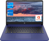 Laptop portátil HP (incluye 1 año de Microsoft 365), pantalla HD de 14'', 8 GB de RAM, 64 GB eMMC, Intel Quad-Core N4120, estudiantes y empresas, cámara web, HDMI, Wi-Fi, RJ-45, Windows 11 Home, rosa 