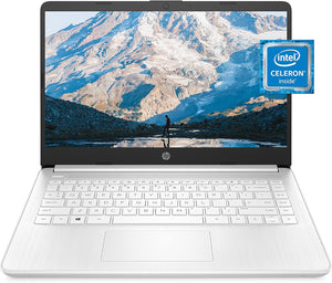 Laptop HP 14, Intel Celeron N4020, 4 GB de RAM, 64 GB de almacenamiento, pantalla HD Micro-edge de 14 pulgadas, Windows 11 Home, delgada y portátil, gráficos 4K, un año de Microsoft 365 (14-dq0040nr, 2021, blanco copo de nieve ) 