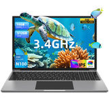 jumper Laptop, 16 pulgadas, computadora portátil con 16GB DDR5 RAM 512GB SSD, CPU Intel N100, pantalla FHD IPS 1920x1200, 4 parlantes estéreo, Mini HDMi, sistema de enfriamiento, teclado numérico, WiFi 2.4G+5G, BT4.0. 