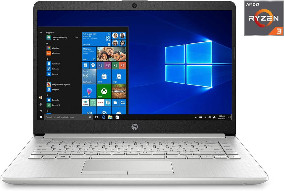 Laptop HP 14, Intel Celeron N4020, 4 GB de RAM, 64 GB de almacenamiento, pantalla HD Micro-edge de 14 pulgadas, Windows 11 Home, delgada y portátil, gráficos 4K, un año de Microsoft 365 (14-dq0040nr, 2021, blanco copo de nieve ) 