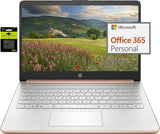 HP más nuevo portátil ultraligero de 14" para estudiantes y empresas, Intel Quad-Core N4120, 8 GB de RAM, 192 GB de almacenamiento (64 GB eMMC+128 GB Micro SD), 1 año de Office 365, cámara web, HDMI, WiFi, USB-A y C, Win 11 S 
