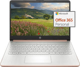 HP más nuevo portátil ultraligero de 14" para estudiantes y empresas, Intel Quad-Core N4120, 8 GB de RAM, 192 GB de almacenamiento (64 GB eMMC+128 GB Micro SD), 1 año de Office 365, cámara web, HDMI, WiFi, USB-A y C, Win 11 S 