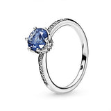 ANILLO COMPROMISO PANDORA CORONA DESLUMBRANTE AZUL + KIT DE REGALO