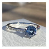 ANILLO COMPROMISO PANDORA CORONA DESLUMBRANTE AZUL + KIT DE REGALO