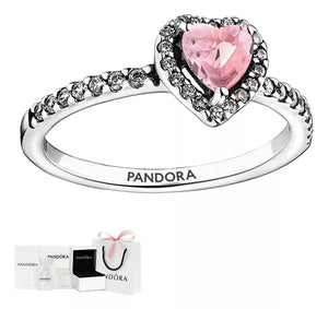 ANILLO PROMESA CORAZON ELEVADO ROSA + KIT DE REGALO