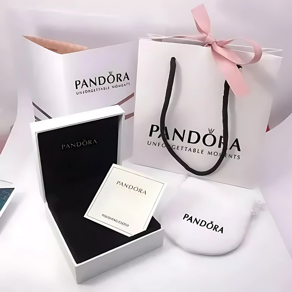 PULSERA PANDORA CORAZON BRILLANTE TENIS ORO ROSA + KIT DE REGALO