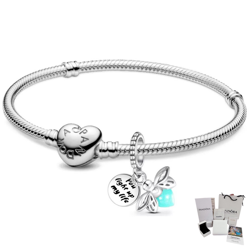 SET PULSERA PANDORA + CHARM EVANGELINE LUCIERNAGA Y KIT GRATIS
