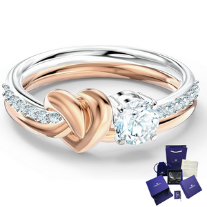 ANILLO PROMESA CORAZÓN ETERNO CRISTAL SWAROVSKI + KIT DE REGALO