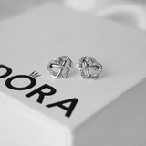 ARETES PENDIENTES PANDORA CORAZON INFINITO + KIT DE REGALO