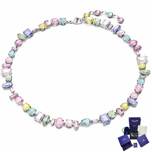 COLLAR GEMA CRISTALES COMPLETO MULTI COLOR SWAROVSKI + KIT DE REGALO