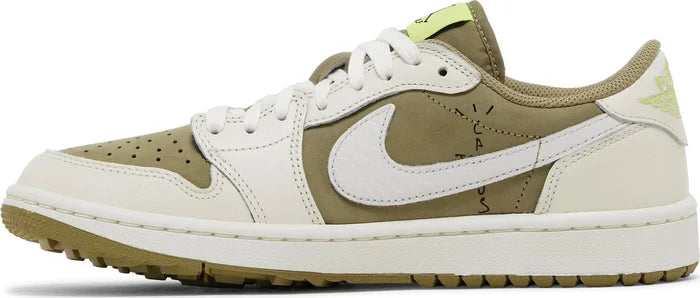 TRAVIS SCOTT AIR JORDAN 1 LOW NEUTRAL OLIVE GOLF